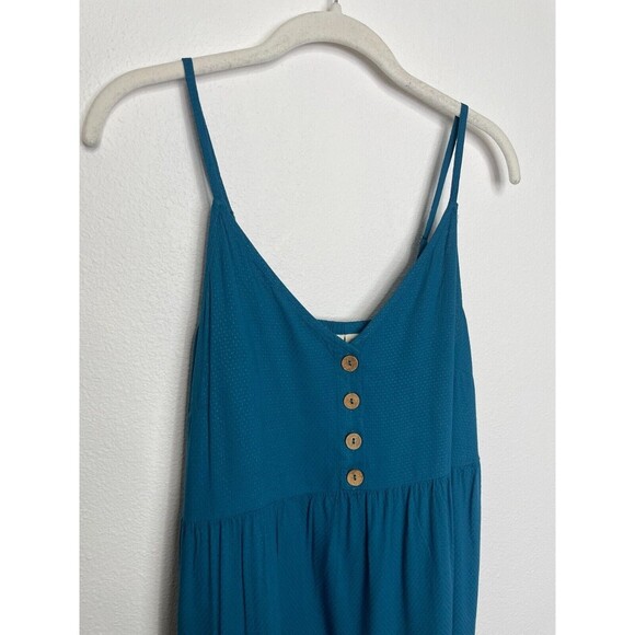 Roxy Dream Sz XS Spaghetti Strap Midi Dress Teal Sleeveless Tiered V-Neck NWT - Picture 5 of 16